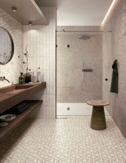 Płytki heksagonalne łazienka - Marca Corona Terracreta CESELLO ARGILLA 25x21,6 cm