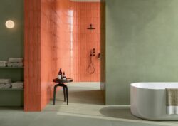 Płytki koralowe łazienkowe błyszczące Marca Corona Multiforme Corallo 7,5x30 cm I856