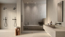 Płytki łazienkowe 3d imitacja kamienia NOVABELL Deepstone Struttura 3D Peak Sand 60x120