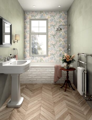 Płytki łazienkowe dekor kwiaty Marca Corona Multiforme Bouquet 40x80
