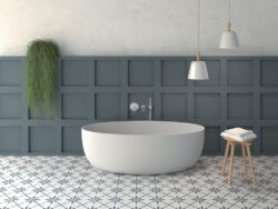 Harmony Havana White Flower 22,3x22,3 - Płytki łazienkowe, motyw roślinny