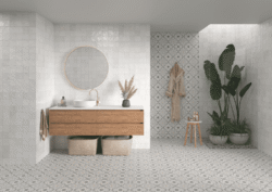 Płytki łazienkowe, patchwork - Harmony Sirocco Green Flower 22,3x22,3