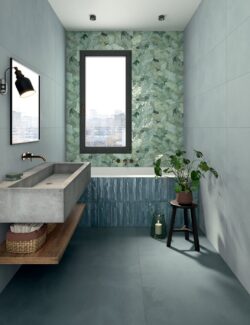 Płytki niebieskie połysk ścienne łazienkowe Marca Corona Multiforme Agata 7,5x30 cm I850