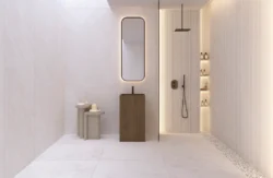 Płytki ryflowane, jasnoszare w łazience na ścianie - Museum Peronda PIEMONTE CLOUD WALL DEC