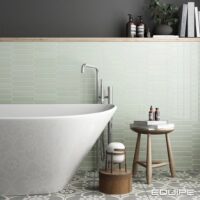 Płytki zielone łazienka - Equipe Arrow Green halite 5×25 cm. Płytki heksagonalne, podłużne na ścianę do łazienki.