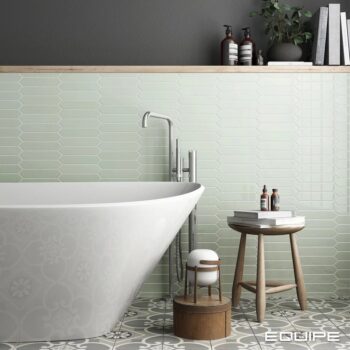 Płytki zielone łazienka - Equipe Arrow Green halite 5x25 cm. Płytki heksagonalne, podłużne na ścianę do łazienki.