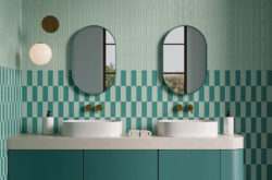 Zielone cegiełki 3d łazienkowe Harmony Elipse Aqua 5x15 cm