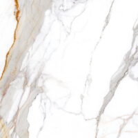 Białe płytki marmurowe - Peronda Museum Praline gold sp 100x100 cm. Hiszpańska, duża płytka z efektem białego marmuru ze złotymi - karmelowymi oraz szarymi żyłkami. Ekskluzywna płytka z matową powierzchnią pokrytą reliefami skoordynowanymi z grafiką.