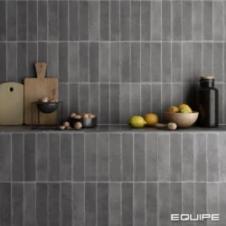 Equipe Argile Dark 6x24,6 cm ciemnoszare kafelki cegiełki mat ściana