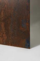 Płytki rdzawe - Peronda Museum IRON OXIDE SP/100X100/R. Matowy gres z efektem metalu - metalizowany w rdzawym kolorze na podłogę i ścianę.