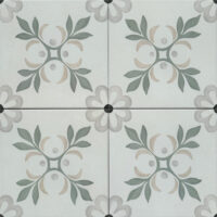 Kafelki patchwork - Harmony Sirocco Green Garden 22,3x22,3 Płytki w zielone wzory roślinne.