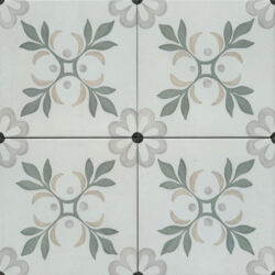Kafelki patchwork - Harmony Sirocco Green Garden 22,3x22,3 Płytki w zielone wzory roślinne.