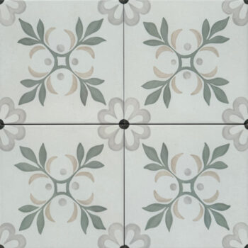 Kafelki patchwork - Harmony Sirocco Green Garden 22,3x22,3 Płytki w zielone wzory roślinne.