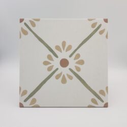 Płytki patchwork - Peronda Harmony Provenza Green Flower 22,3x22,3cm. Kafelki na podłogę i ścianę z zielonym motywem kwiatowym w macie.