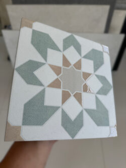 Harmony Doha Green Flower 22,3x22,3 - Płytki patchwork, podłogowe