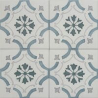 Wzorzyste kafelki - Peronda Harmony Sirocco Blue Ornate 22,3x22,3 cm. Matowe płytki podłogowe ze wzorem.