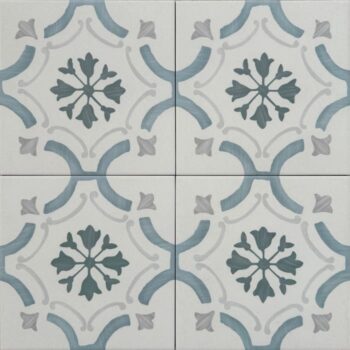 Wzorzyste kafelki - Peronda Harmony Sirocco Blue Ornate 22,3x22,3 cm. Matowe płytki podłogowe ze wzorem.
