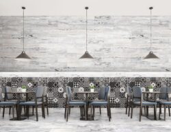 Płytki drewnopodobne białe podłoga / ściana - ABSOLUT KERAMIKA PALAU white 15x90cm. Hiszpański gres drewnopodobny.