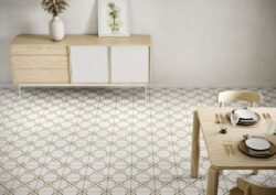 Płytki podłogowe z zielonym motywem kwiatowym - Harmony Provenza Green Flower 22,3x22,3