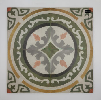 Płytki w stylu retro - Peronda Fs Barna Gracia 45x45 cm. Kwadratowe kafelki vinatge z kolorowym, matowym wzorem.