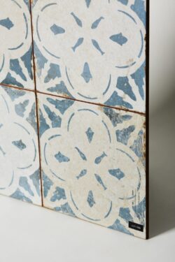 Płytkipodłogowe - Peronda FS Aurora Blue 45x45 cm. Kwadratowe kafelki retro z niebieskim wzorem, matową powierzchnią i sztucznymi spoinami.