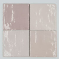 Różowe kafelki połysk - Peronda Harmony RIAD PINK 10x10 cm. Małe płytki w połysku do stosowania na ścianie w łazience.