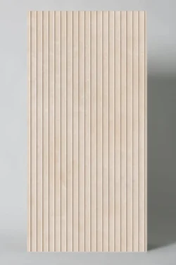Płytka ryflowana, beżowa na ścianę - Fanal Re Arc Core Salt 60x120 cm. Kafle z powierzchnią matową 3D.