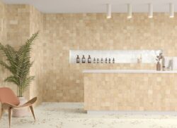 Beżowe płytki na ścianę mat - Harmony Afra Sand 10,7x10,7