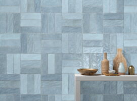 Błękitne płytki na ścianę błyszczące - Harmony RIAD SKY 6.5x20cm Kafelki ceramiczne z efektem rzemieślniczym - nierówna powierzchnia, idealne do kuchni lub łazienki na ściane
