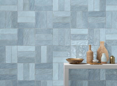 Błękitne płytki na ścianę błyszczące - Peronda Harmony RIAD SKY 6.5x20cm Kafelki ceramiczne z efektem rzemieślniczym - nierówna powierzchnia, idealne do kuchni lub łazienki na ściane