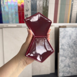 Bordowe 3d płytki dekoracyjne błyszczące Acquario Due PAPILLON Lucida A26 13x20 Bordeaux