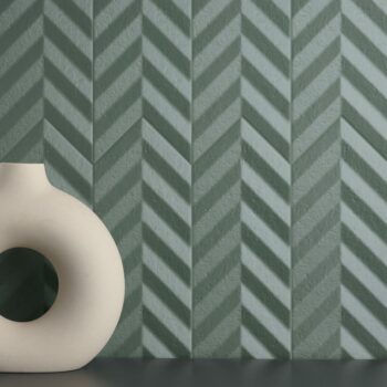 Dekoracyjne płytki ścienne, zielone - Peronda Harmony Fold Green 15x38cm. Dekory na ścianie z efektem iluzji głębi.