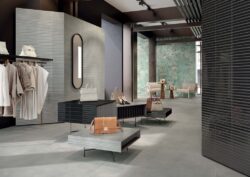 Płytki 3d czarne, błyszczące na ścianę Marca Corona Miniature Rima Tartufo 6x24 K048