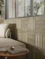 Płytki ceglane szarozielone dekor ściana Marca Corona Miniature Fornace Formella Verde Muschio 6x24cm J423