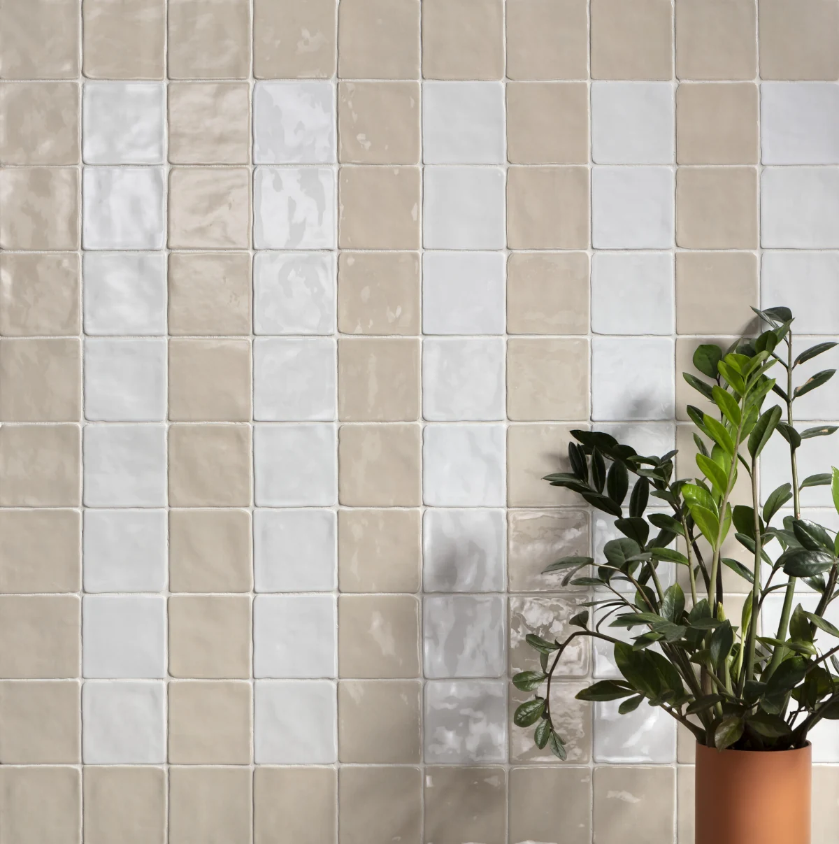 Płytki rustykalne kwadratowe Harmony HANA SAND 12x12cm. Kafelki ścienne z efektem rzemieślniczym.