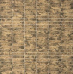 Płytki złote na ścianę metaliczne - Marca Corona Fuoco Oro Brunito 6x24 cm. Włoskie płytki imitujące metal do salonu, kuchni, łazienki.