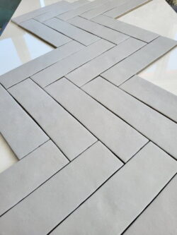 Srebrne płytki do kuchni - Harmony RABAT SILVER 6x24,6cm