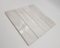 Szare płytki do łazienki - Harmony BARI SILVER DECOR 6x24,6 cm. Kafelki łazienkowe na ścianę z trójwymiarową powierzchnią w małym formacie cegiełki.