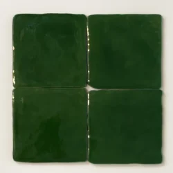 Zielone płytki rustykalne, kwadratowe, błyszczące - Harmony Peronda Hana Green 12x12 cm