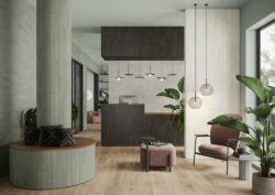 Zielono-szare płytki ścienne w satynie, Marca Corona Cera Verde Candito 6x24 J425