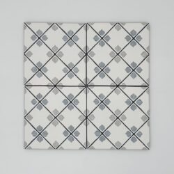 Harmony Tanger Silver Rhomb 12,3x12,3 - Białe płytki ze wzorem