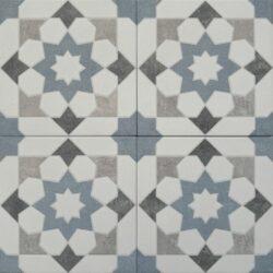 Kafelki z niebieskim wzorem - Peronda Harmony Doha Blue Star SP 22,3x22,3cm. Kafle na podłogę i ścianę z geometrycznym wzorem w połysku i macie.