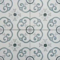 Harmony Sirocco Blue Dhalia 22,3x22,3 cm - Płytki białe ze wzorem