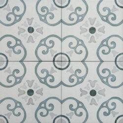 Harmony Sirocco Blue Dhalia 22,3x22,3 cm - Płytki białe ze wzorem