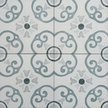 Harmony Sirocco Blue Dhalia 22,3x22,3 cm - Płytki białe ze wzorem