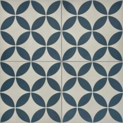 Płytki łazienkowe, niebieskie wzory geometryczne - Peronda Havana White Petals 22,3x22,3cm