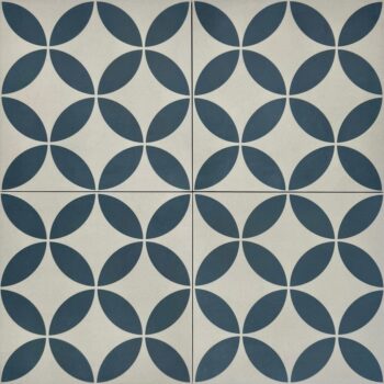 Płytki łazienkowe, niebieskie wzory geometryczne - Peronda Havana White Petals 22,3x22,3cm