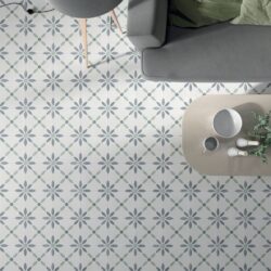 Harmony Havana White Flower 22,3x22,3 - Płytki podłogowe, motyw roślinny