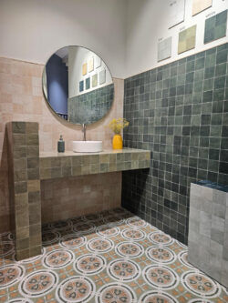 Płytki podłogowe retro Harmony AMBER Green 22,3x22,3