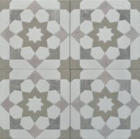 Płytki we wzory geometryczne - Peronda Harmony Doha Taupe Star SP 22,3x22,3cm. Wzór geometryczny w odcieniach różowych, szarobrązowych i szarych.
